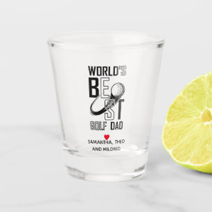 World's Best Golf  Dad   White Dad Gifts Shot Glass