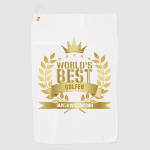 World's Best Golfer Gold 5 Star Golf Towel