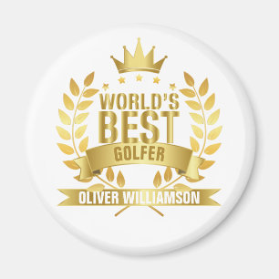 World's Best Golfer Gold 5 Star Magnet