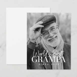 World's Best Grampa Since 20XX Modern Chic Photo Card