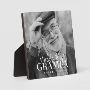 World's Best Grampa Since 20XX Modern Chic Photo Plaque