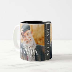 World's Best Grampa Since 20XX Modern Chic Photo Two-Tone Coffee Mug