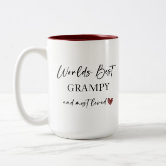 World's Best Grampy and Most Loved Photo Gift Two-Tone Coffee Mug