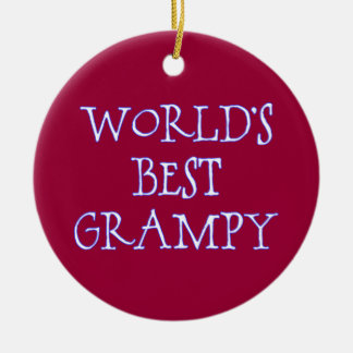 World's Best Grampy Dark Red Ceramic Tree Decoration