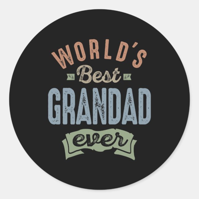 Worlds Best Grandad Classic Round Sticker (Front)