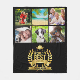 World's Best Grandad Grandpa Grandfather Photo Fleece Blanket