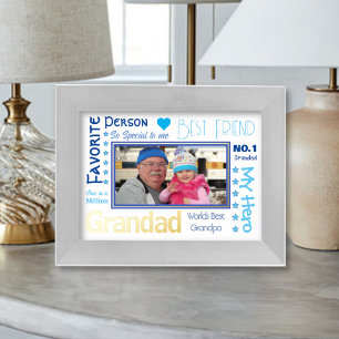 Worlds Best Grandad Typography Photo Foil Prints