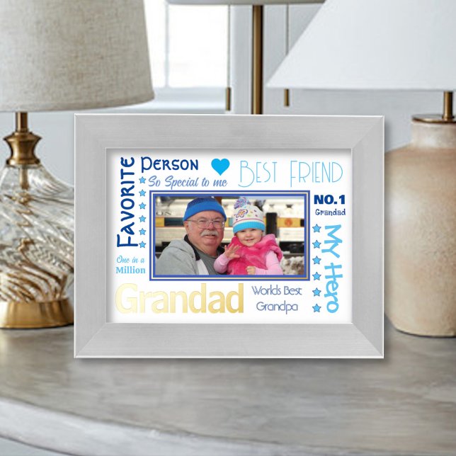 Worlds Best Grandad Typography Photo  Foil Prints (Creator Uploaded)