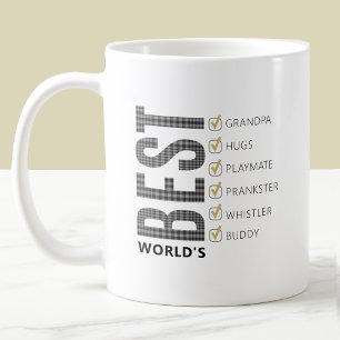 Worlds Best Grandfather Customisable Checklist Coffee Mug