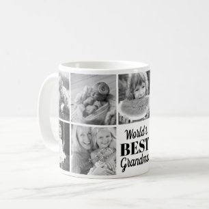 World's Best Grandma Black and White Photo Collage Coffee Mug