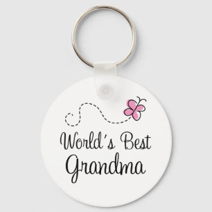 World's Best Grandma Butterfly Gift Key Ring