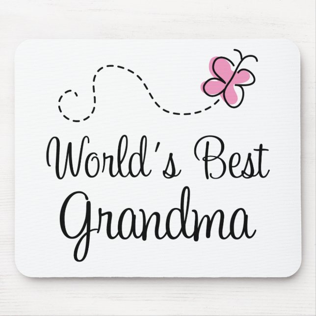 World's Best Grandma Butterfly Gift Mouse Mat (Front)