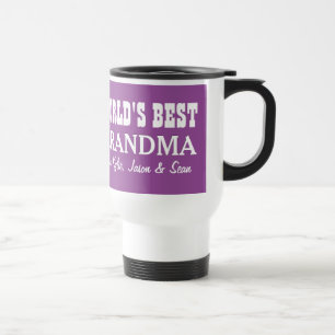 World's Best GRANDMA Custom Name PURPLE A05 Travel Mug