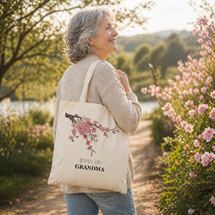 World's Best Grandma Floral watercolor  Tote Bag