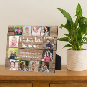 World's Best Grandma Grandkids 12 Photo 8" x 10" Plaque