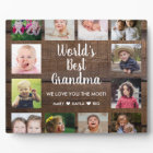 World's Best Grandma Grandkids 12 Photo Wood