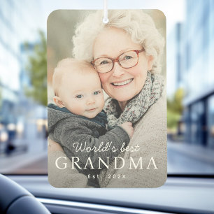 World's best grandma grandmother est year photo car air freshener