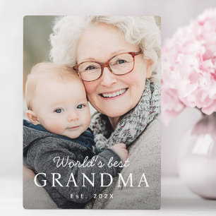 World's best grandma grandmother est year plaque