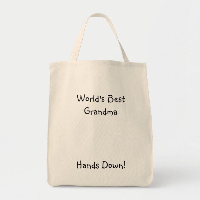 World's Best Grandma, Hands Down! Tote Bag (Front)