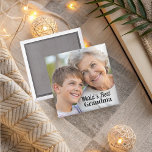 World's best Grandma magnet<br><div class="desc">Celebrate your grandma with this heartfelt and customisable magnet featuring 'World's Best Grandma' text alongside a cherished photo. A perfect keepsake gift for birthdays,  Mother's Day,  or any occasion to show your love and appreciation!. this Grandma magnet is sure to bring a smile to her face.</div>
