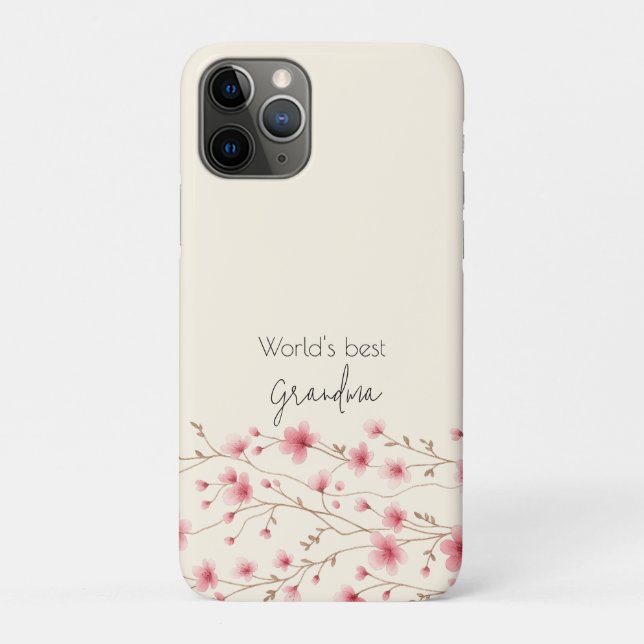 World's Best Grandma - Pastel Floral Personalised  Case-Mate iPhone Case (Back)