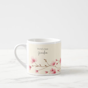 World's Best Grandma - Pastel Floral Personalised Espresso Cup