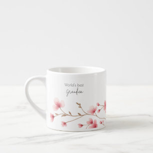 World's Best Grandma - Pastel Floral Personalised Espresso Cup