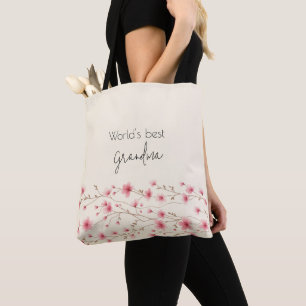 World's Best Grandma - Pastel Floral Personalised Tote Bag
