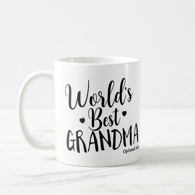 WORLD'S BEST GRANDMA Personalised Custom Name Coffee Mug (Left)