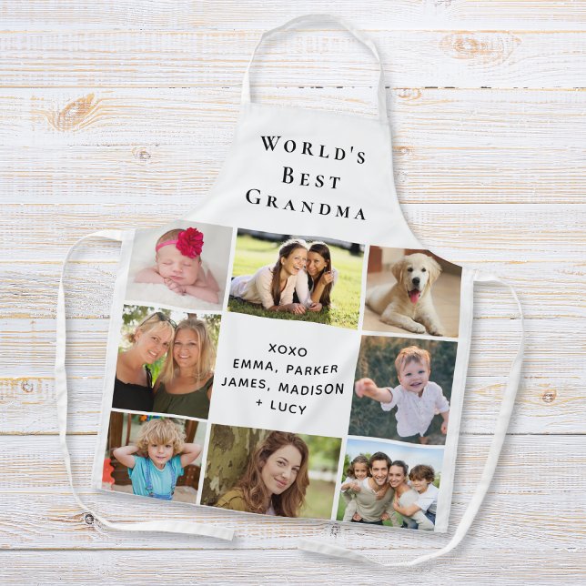 World's Best Grandma Photo Collage Apron (Creator Uploaded)
