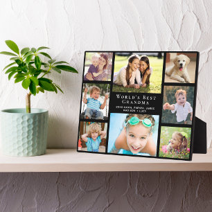 World's Best Grandma Photo Collage Black Plaque