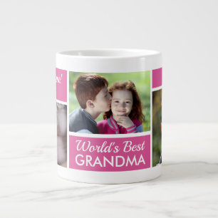 World's Best Grandma Photo Collage Large Coffee Mug