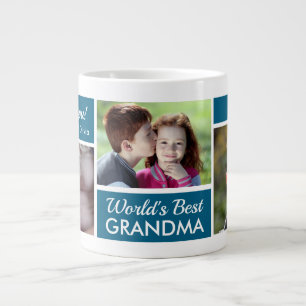 World's Best Grandma Photo Collage  Large Coffee Mug