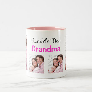 World's Best Grandma Photo Mug Pink