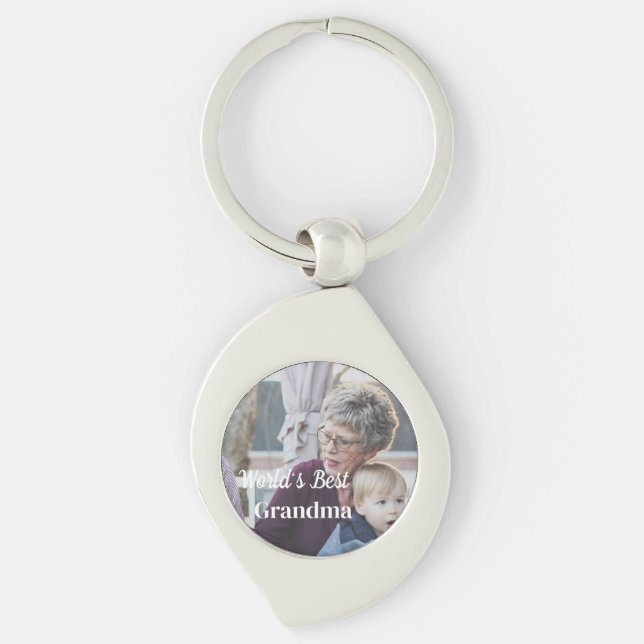 World's best Grandma simple personnalized Keychain (Front)
