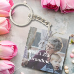 World's best Grandma simple personnalized Keychain<br><div class="desc">Introducing the world's best Grandma personalised keychain. This simple yet heartwarming design allows you to customise it with a cherished photo of Grandma. With its beautifully printed design on both sides, this keychain is a perfect keepsake to carry your love wherever you go. You can add your own unique touch...</div>