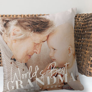 World's Best Grandma Since 20XX Simple Chic Photo Cushion