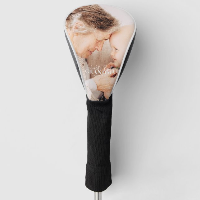 World's Best Grandma Since 20XX Simple Chic Photo Golf Head Cover (Front)