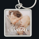 World's Best Grandma Since 20XX Simple Chic Photo Key Ring<br><div class="desc">This simple and modern design is composed of serif and cursive typography and add a custom photo</div>