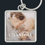 World's Best Grandma Since 20XX Simple Chic Photo Key Ring<br><div class="desc">This simple and modern design is composed of serif and cursive typography and add a custom photo</div>