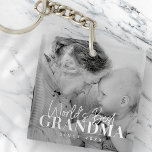 World's Best Grandma Since 20XX Simple Chic Photo Key Ring<br><div class="desc">This simple and modern design is composed of serif and cursive typography and add a custom photo</div>