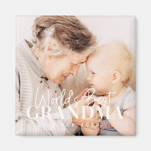World's Best Grandma Since 20XX Simple Chic Photo Magnet