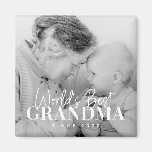 World's Best Grandma Since 20XX Simple Chic Photo Magnet