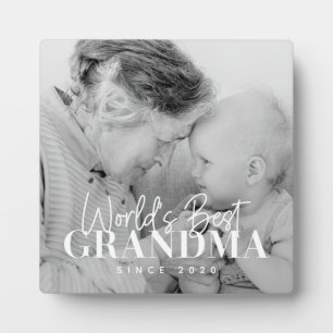 World's Best Grandma Since 20XX Simple Chic Photo Plaque