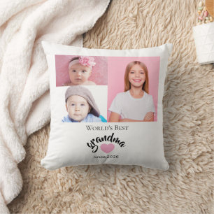 Worlds Best Grandma Since Year 3 Photo Cute Cushion