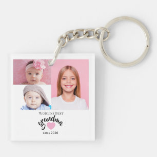 Worlds Best Grandma Since Year 3 Photo Cute Key Ring