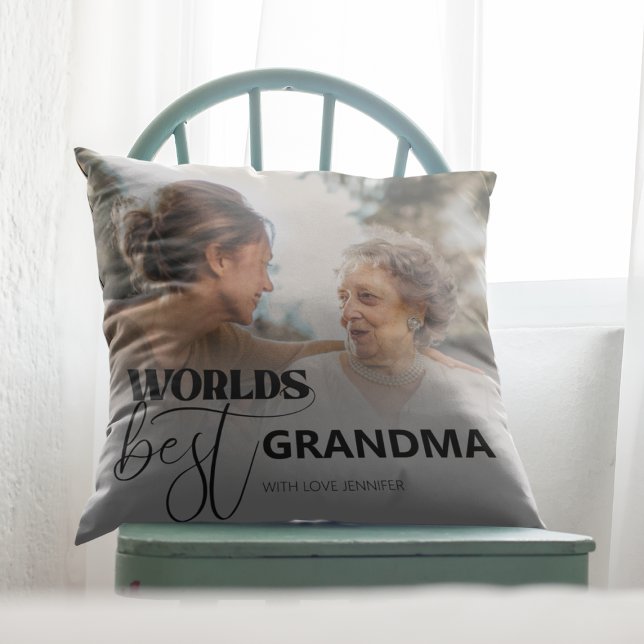 Worlds Best Grandma Throw Pillow (Creator Uploaded)