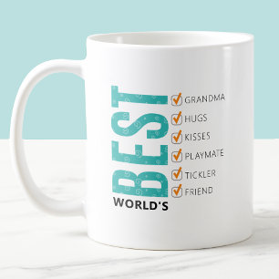 Worlds Best Grandmother Customisable Checklist Coffee Mug