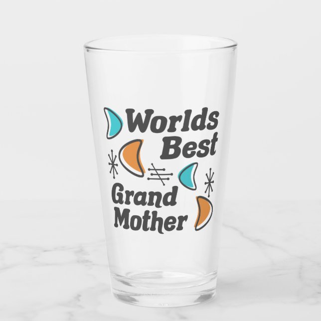 Worlds Best Grandmother Retro Glass (Front)