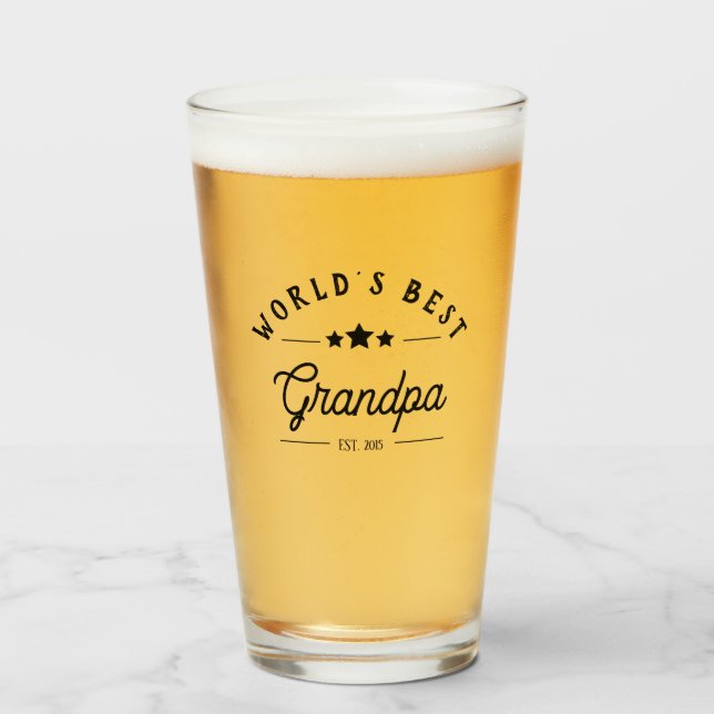 World's Best Grandpa Beer Glass Tumbler (Front Filled)